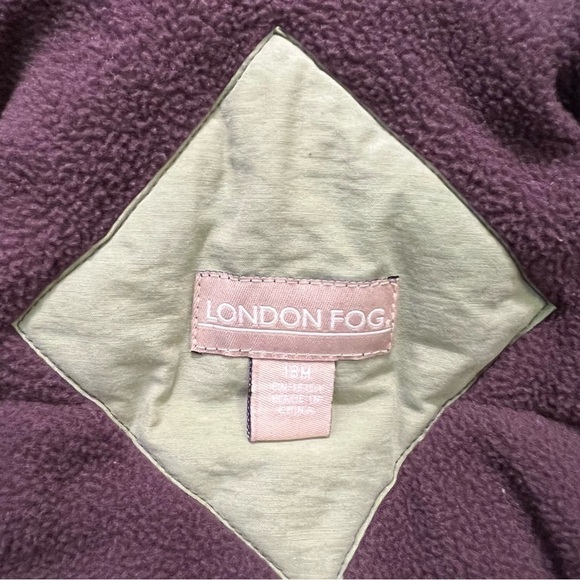 London Fog Puffer Coat Green Fleece Lined - Picture 14 of 15